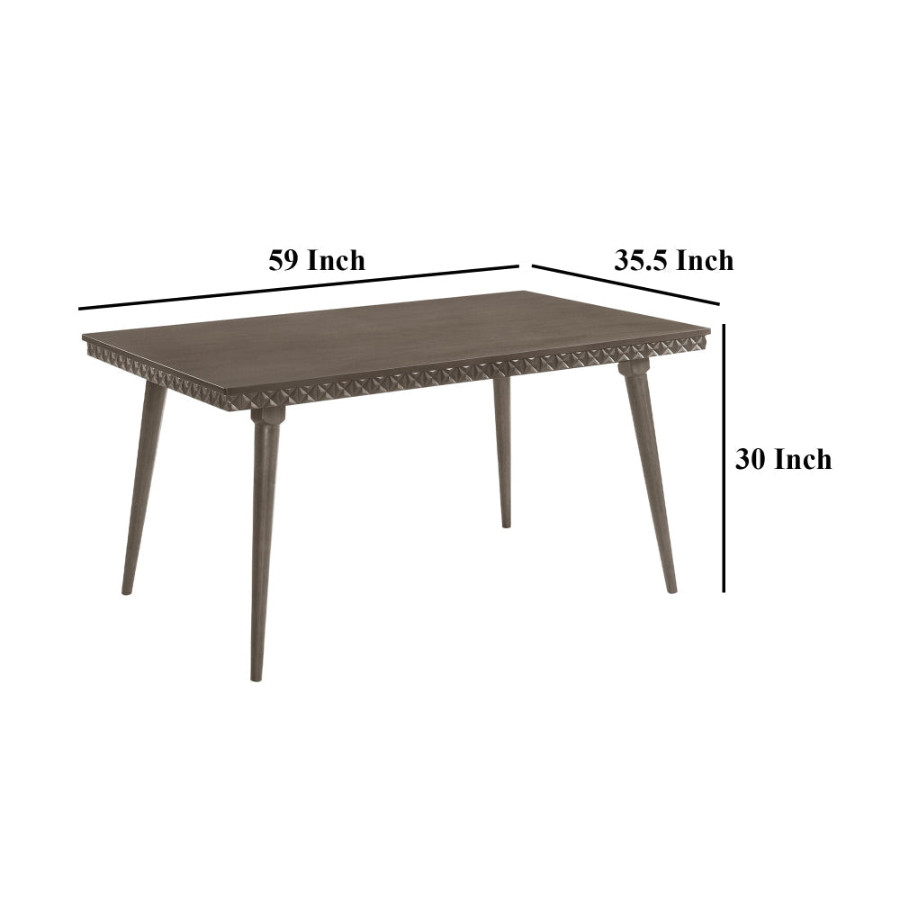 Nolan Dining Table Dark Brown Hardwood Rectangular 59 Inch Top BM328738