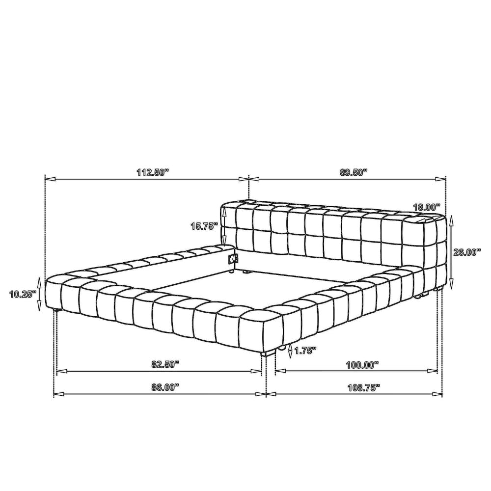 Jimo California King Platform Bed Tufted Emerald Green Upholstery
