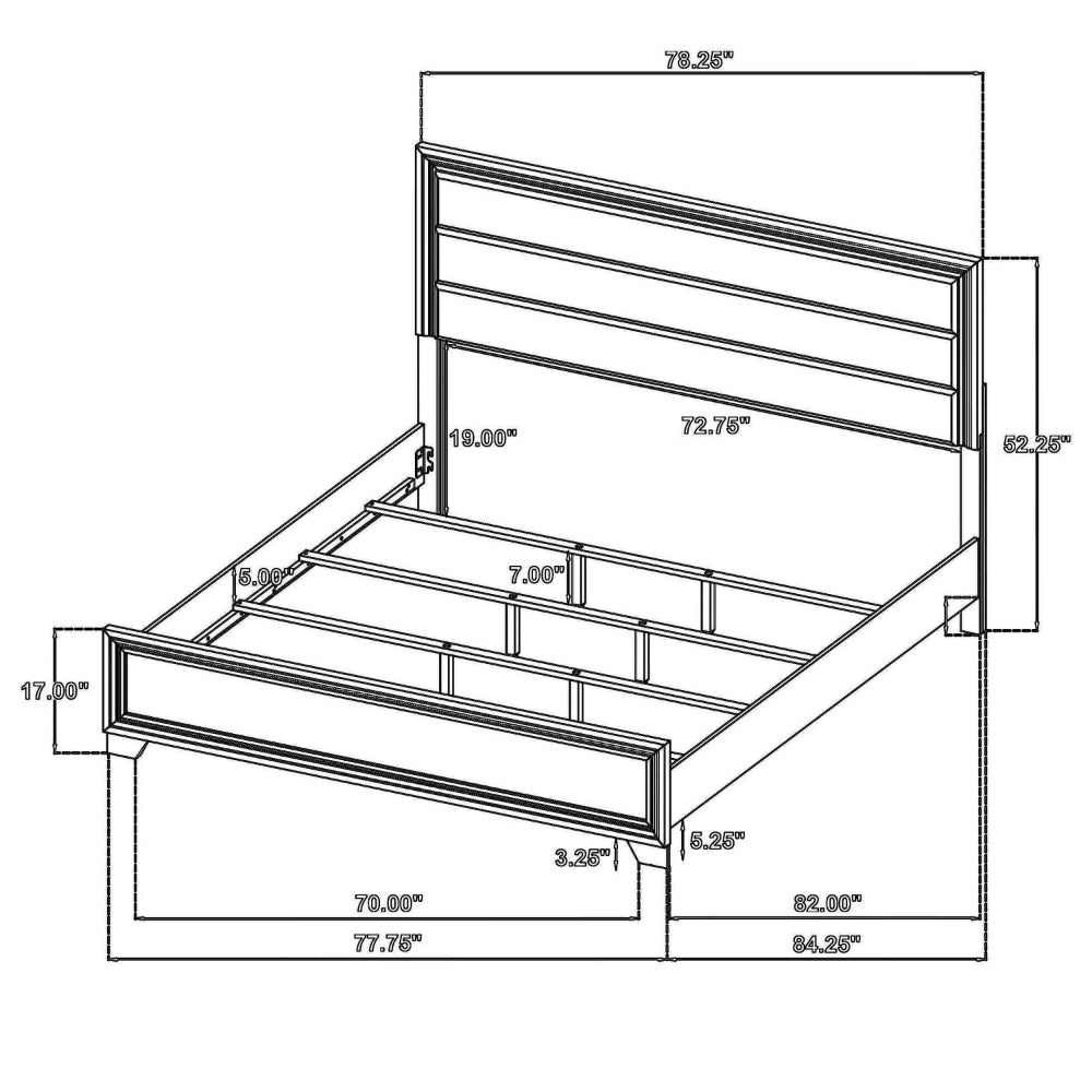 Reay King Size Bed Oak Brown Wood Tufted Tan Headboard Upholstery