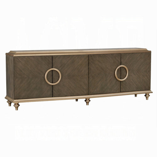 Lomi Sideboard Console, 2 Double Door Cabinets Oversized Round Handles