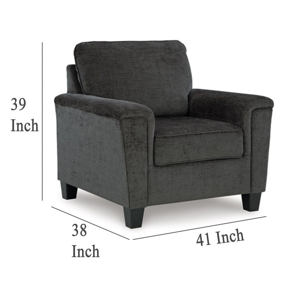 Ashley Erin Accent Armchair Modern Tapered Legs Plush Dark Gray Polyester BM329034