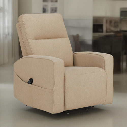 Ashley Lawson Power Lift Recliner Chair, Taupe Polyester, Soft Foam Cushioned
