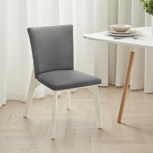 Loxy Dining Side Chair Set of 2, Square Legs and Levelers, Gray Velvet