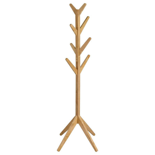 Margo Coat Rack, 8 Hooks, Tree Inspired Design, Oak Brown Solid wood