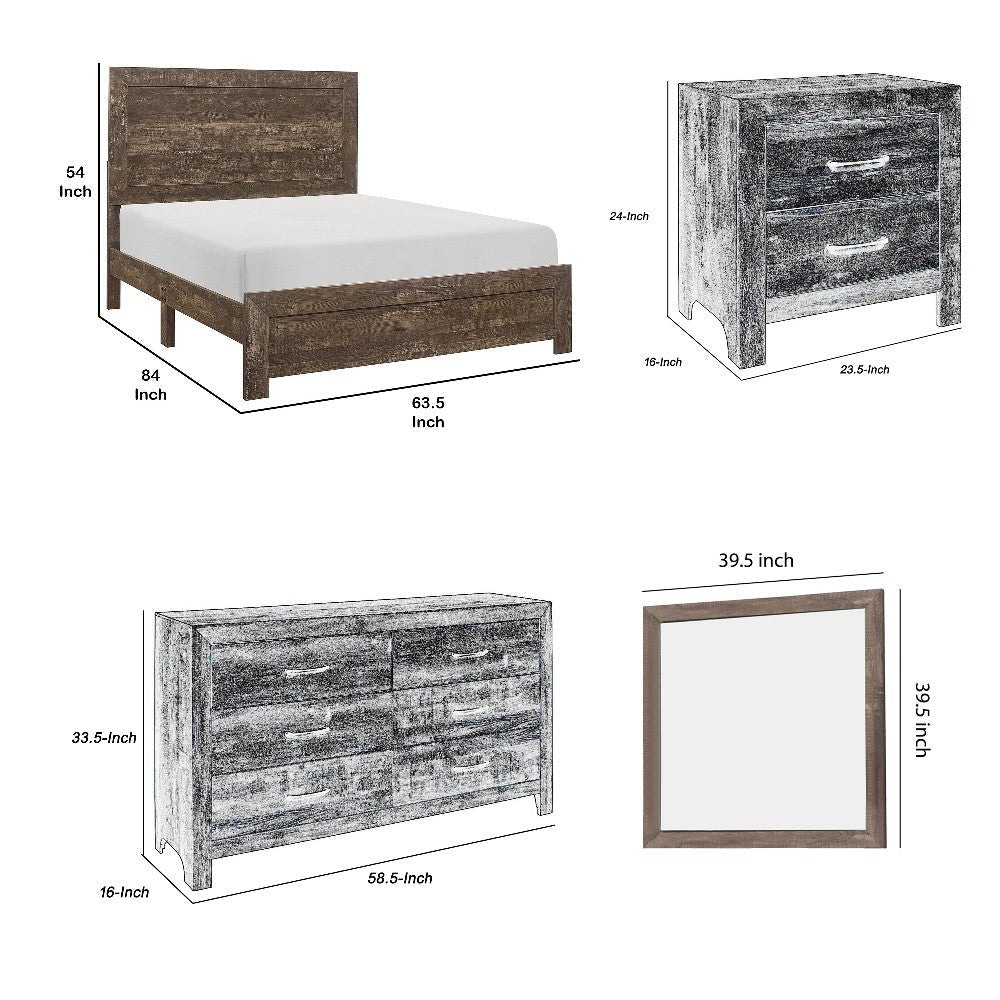 Bo 4 Piece Bedroom Set | Queen Size | Brown BM329296