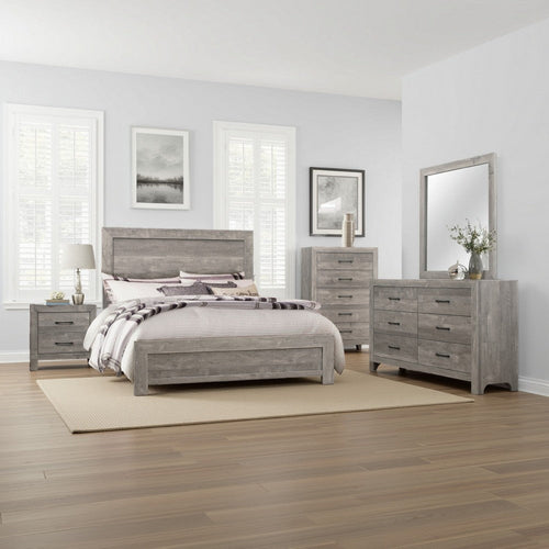Eb 4 Piece Bedroom Set | Queen Size | Farmhouse Style | Gray Black
