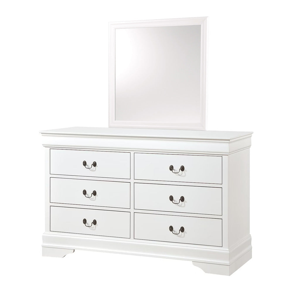 Fy 4 Piece Bedroom Set | California King | White Wood | Brass Handles