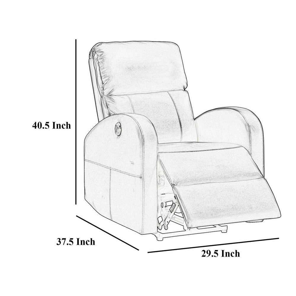 Nami Power Recliner Chair Plush Cushioned Espresso Brown Faux Leather BM329622