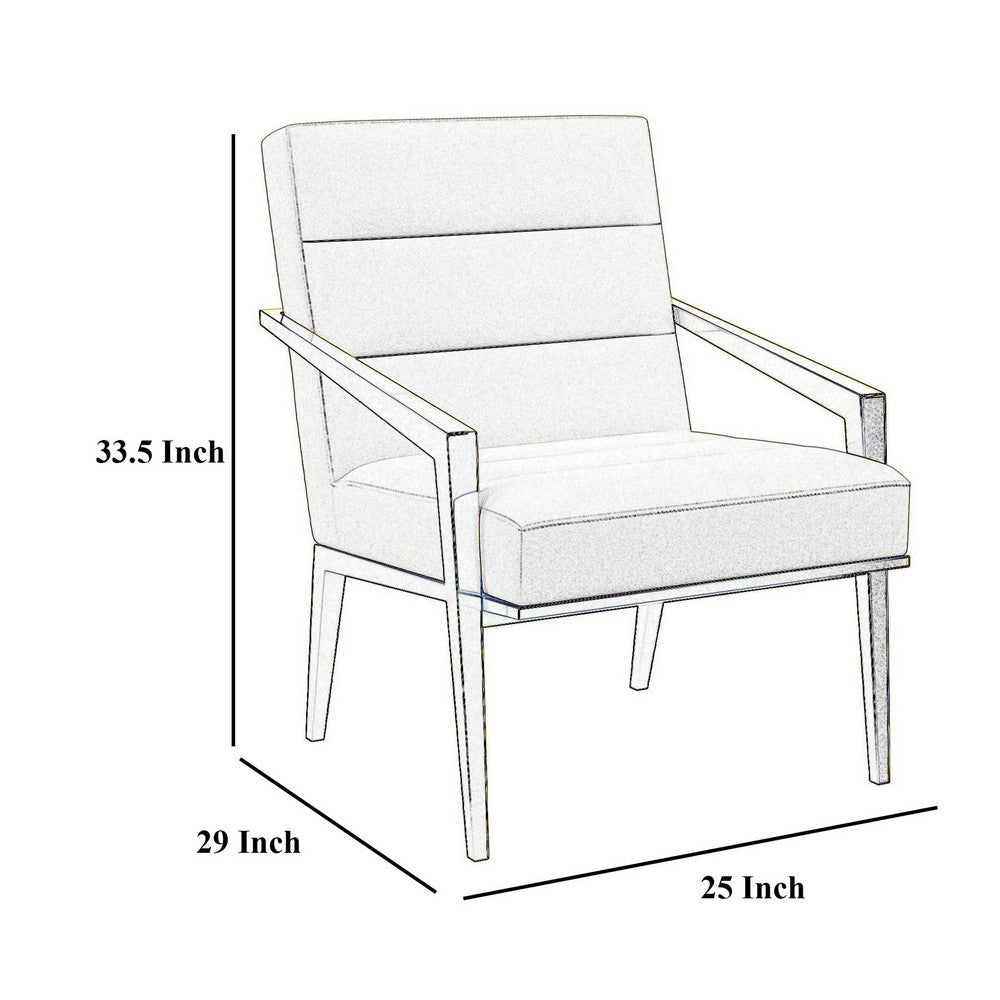 Kiara Accent Chair Channel Tufted Dark Gray Fabric Gold Metal Frame BM329625