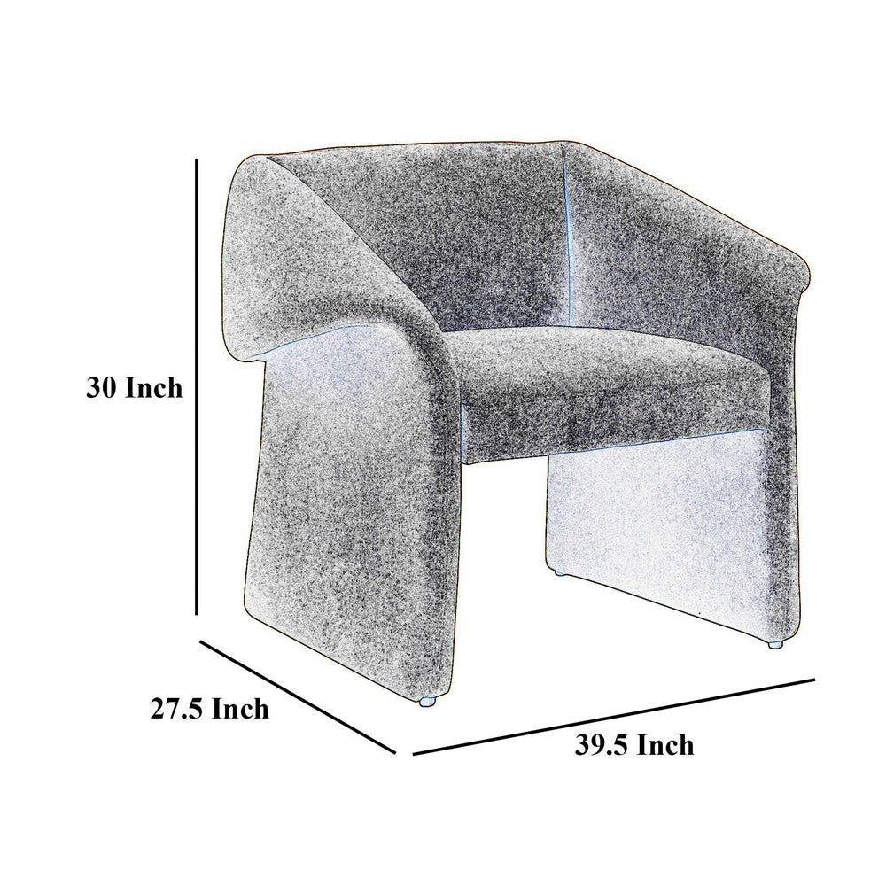 Allena Accent Chair Contemporary Sloped Arms Classic Black Fabric