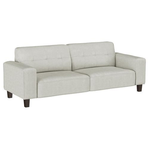 Dero Sofa, 81 Inch, Light Gray Faux Corduroy, Modern Wide Track Arms