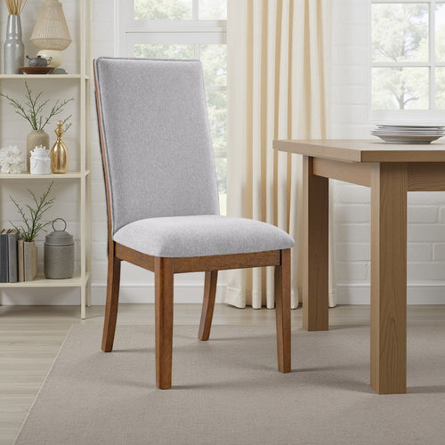 Ashley Jeyn Dining Side Chair Set of 2, Solid Hardwood, Light Gray Polyester