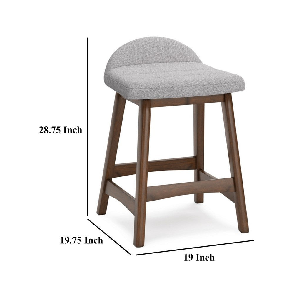 Ashley Jeyn Counter Stool with Footrest Set of 2 Brown Wood Light Gray Seat BM329758