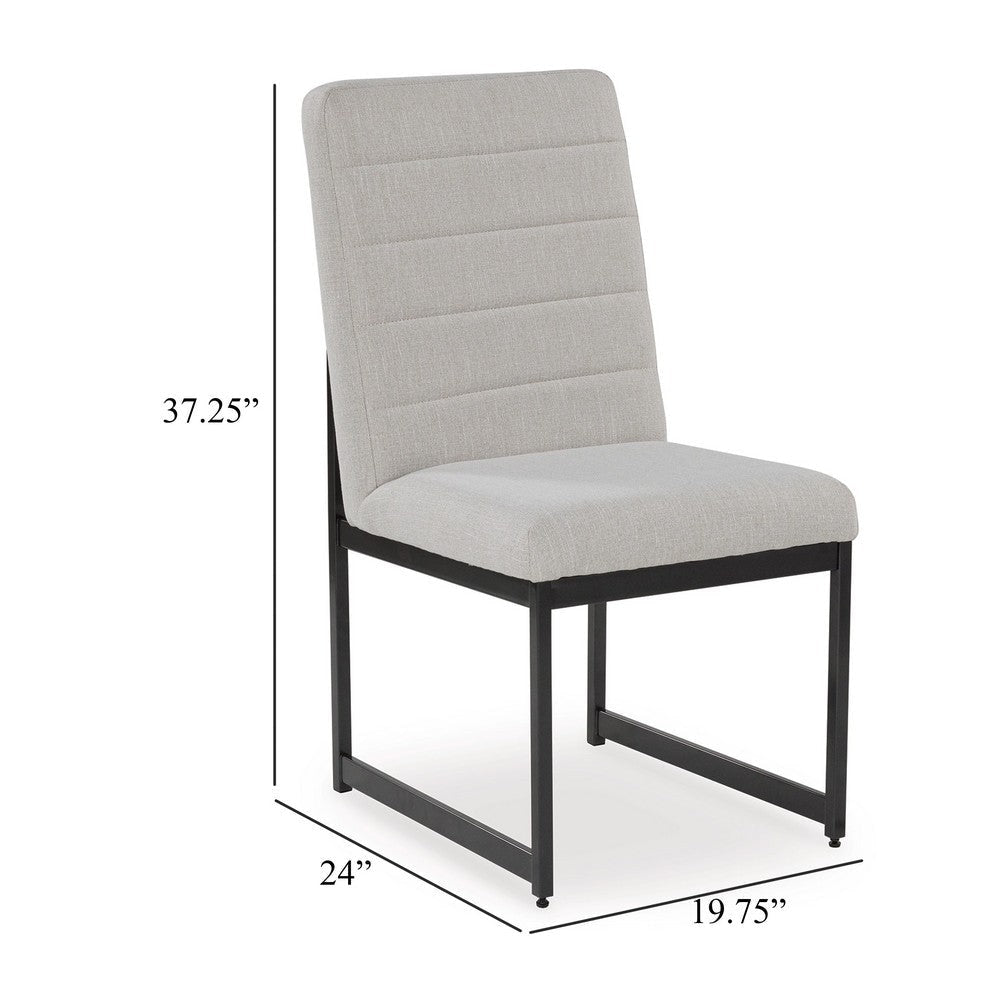 Ashley Myka Dining Side Chair Set of 2 Modern Sled Legs Gray Polyester BM329764