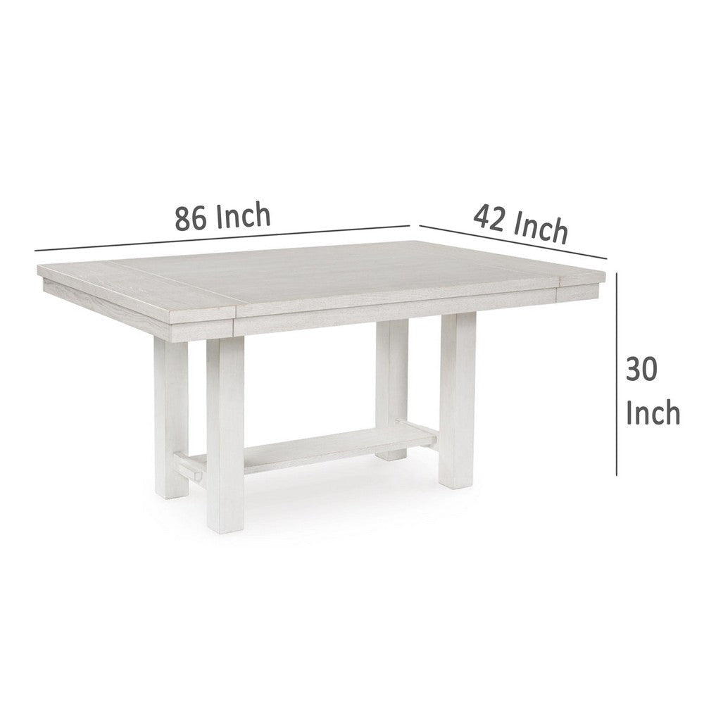 Ashley Fleur Dining Table with 2 Extension Leaves White Wood 62-86 Inch BM329780