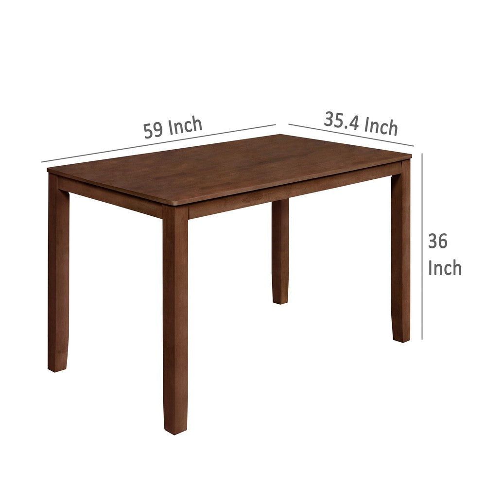 Accai Counter Height Dining Table Angled Legs Walnut Wood 59 Inch BM329862