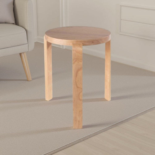 Mata Stacking Stool Ottoman, Set of 2, Modern Blonde Oak Brown Wood