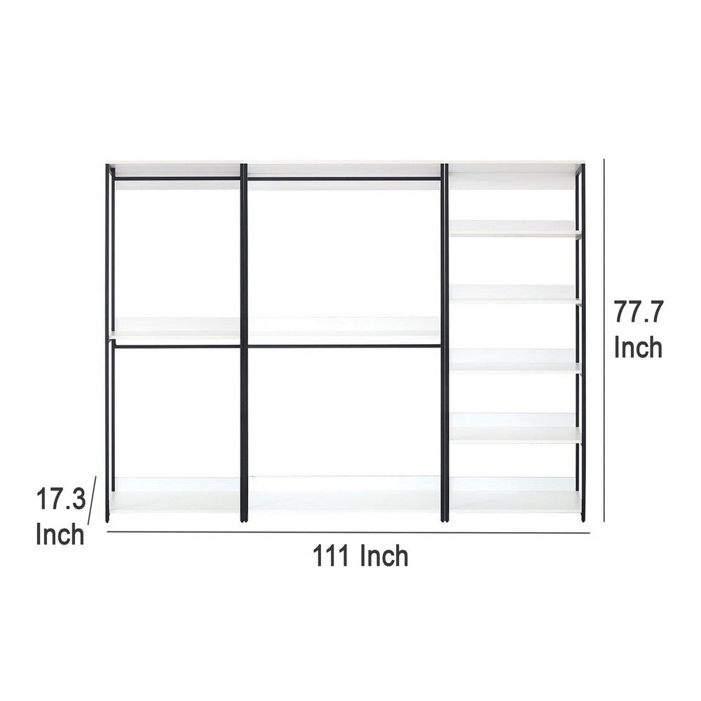 Cox Modular Closet System 4 Hanging Rods 9 Shelves Black Metal BM330082