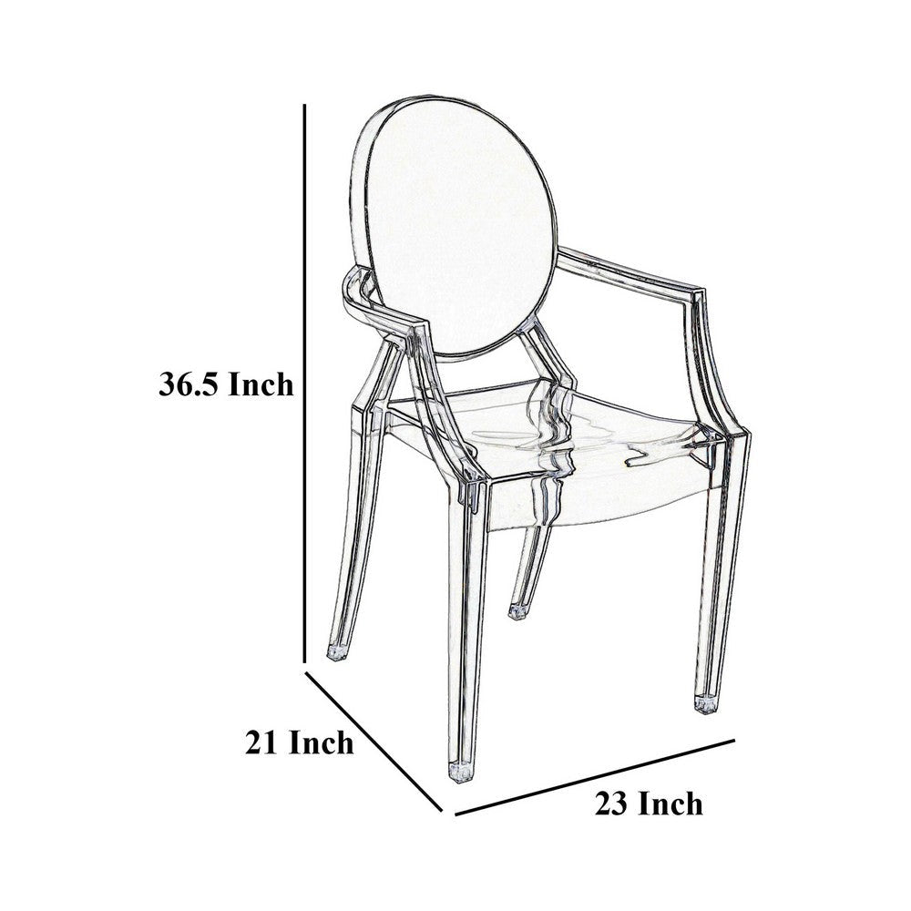 Lily Outdoor Dining Armchairs Set of 4 Round Backrest White Plastic