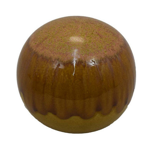 Mary Tabletop Accent Decor, Modern Round Orb, 10 Inch Brown Ceramic