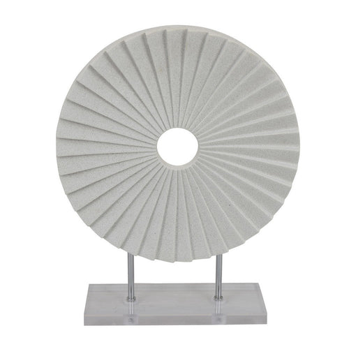 Saina Tabletop Decor, White Acrylic Base, 17 Inch Round Sunburst