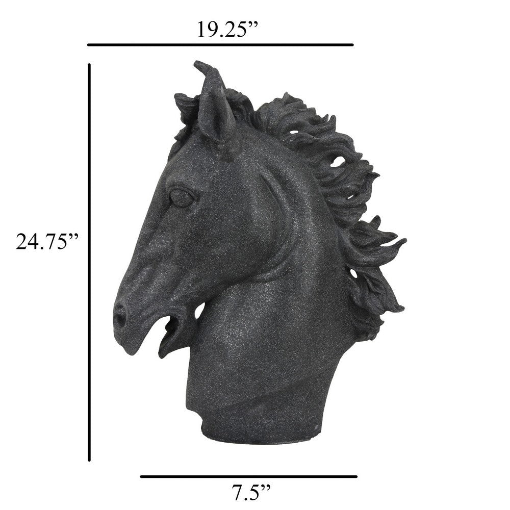 Ellena Horse Head Accent Bust Highly Detailed Black Resin 25 Inch BM331061