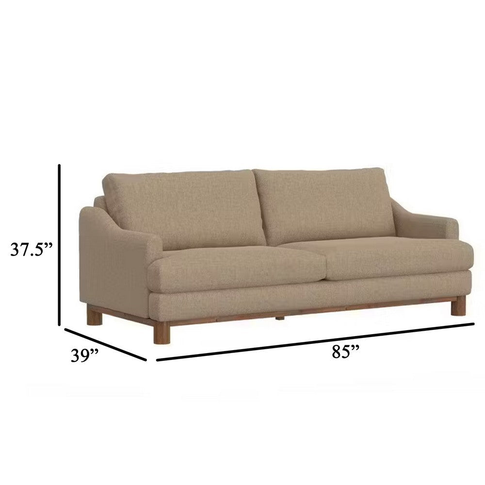 Olum Sofa 2 Throw Pillows Modern 85 Inch Camel Brown Polyester