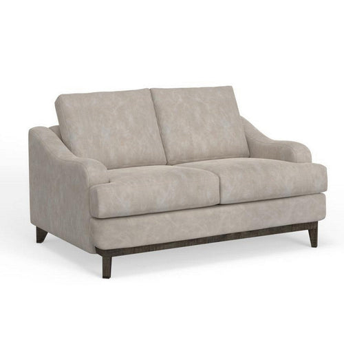 Alfi Loveseat, 2 Accent Pillows, 60 Inch Oyster Gray Faux Leather