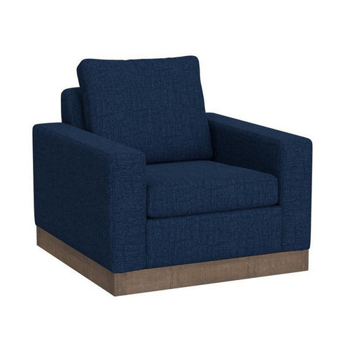 Jeni Accent Armchair, 1 Throw Pillow, Modern Midnight Blue Polyester