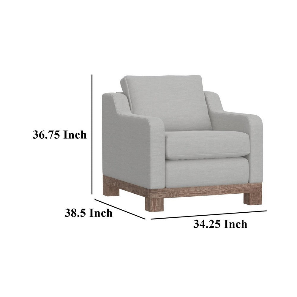 Sama Accent Armchair 1 Throw Pillow Pine Wood Ecru Beige Polyester