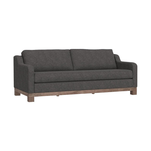 Sama Sofa, 2 Accent Pillows, Iron Gray Polyester 91 Inch Bench Style
