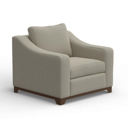 Umey Accent Sofa Armchair, 1 Throw Pillow, Modern Beige Polyester