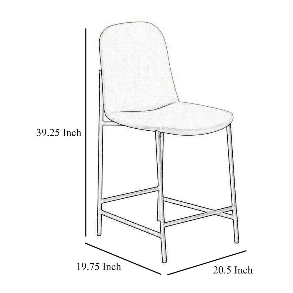 Phoebe Counter Height Chair Brown Faux Leather Black Metal 24 Inch BM331335