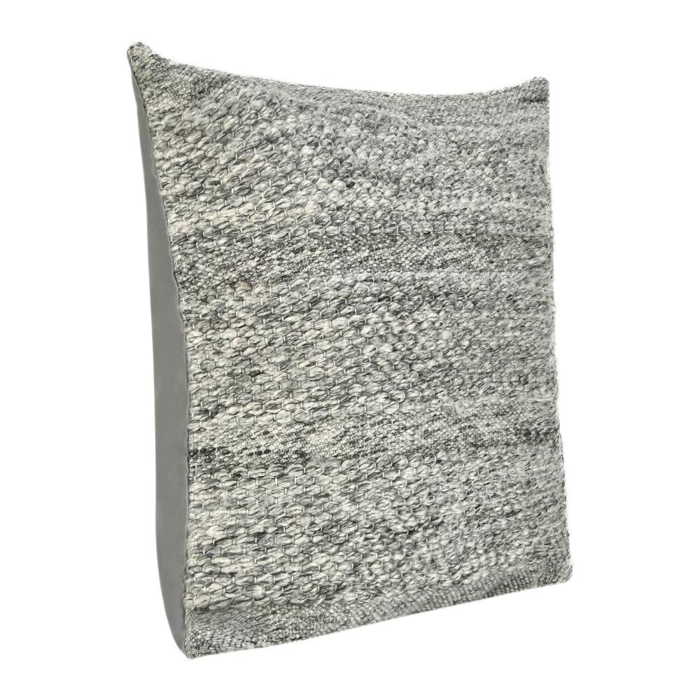 Dolu Throw Pillow Hand Woven Texture 24 Inch Recycled Dark Gray