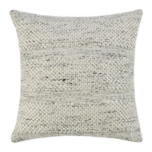 Dolu Throw Pillow, Hand Woven Texture, 24 Inch Recycled, Ivory White