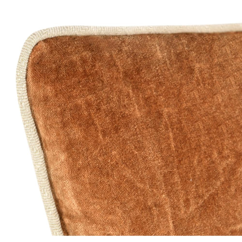 Hillary Lumbar Throw Pillow 12x16 Inch Brown Cotton Velvet Reversible BM331520