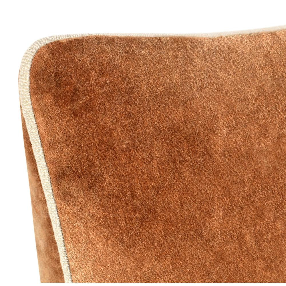 Hillary Lumbar Throw Pillow 14x20 Inch Brown Cotton Velvet Reversible