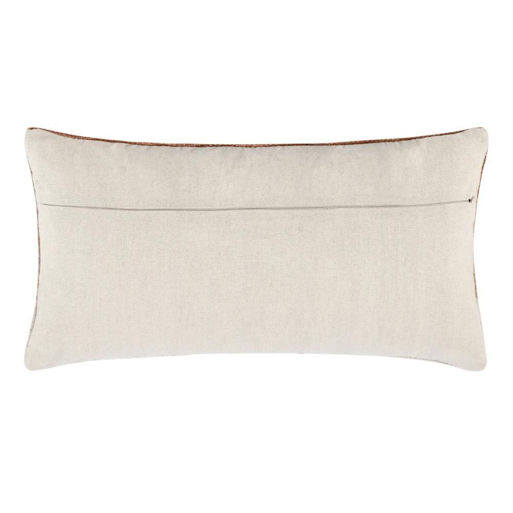 Skio Lumbar Throw Pillow Marble Yarn Texture 14x26 Inch Brown Viscose