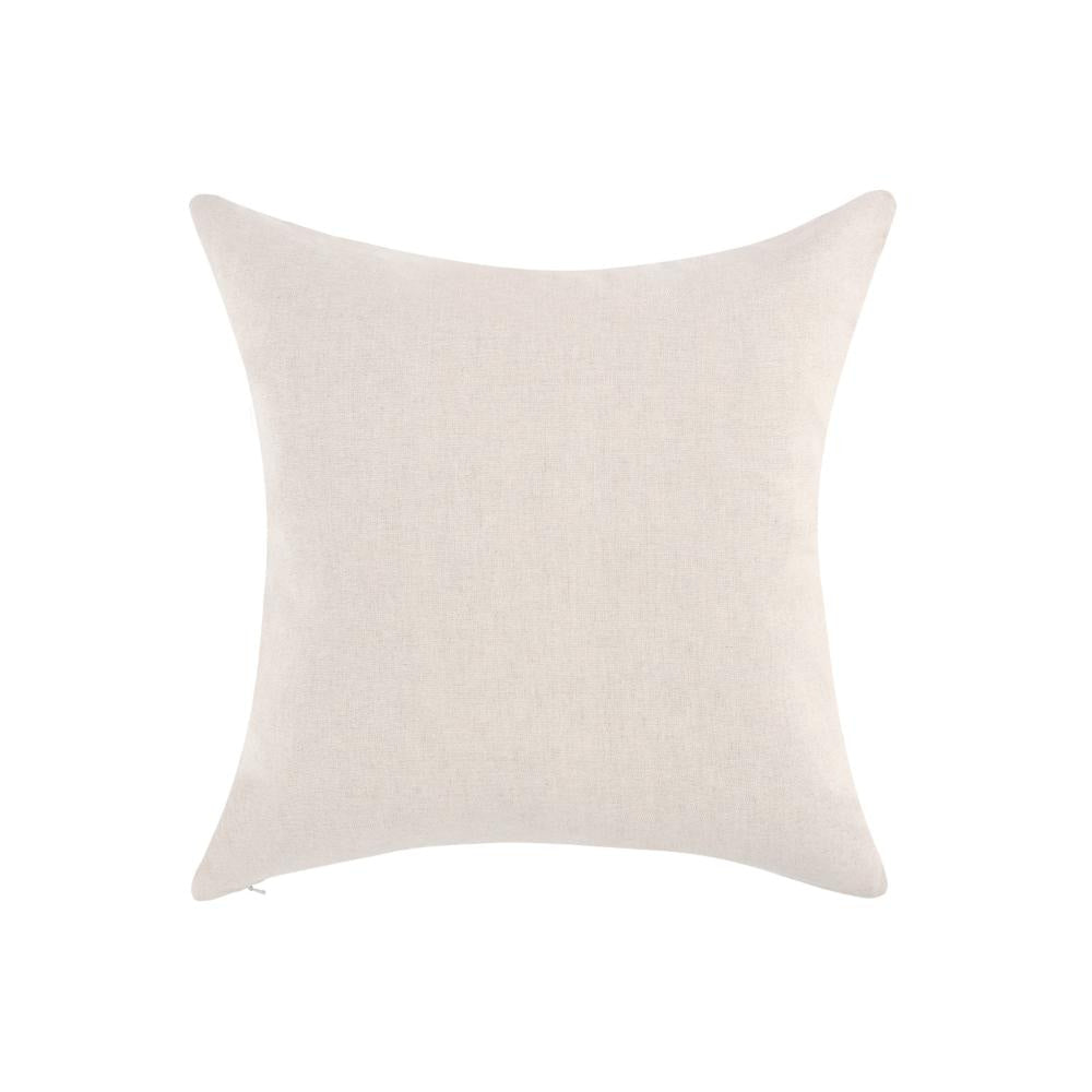 Loko Throw Pillow Square 20 Inch Metallic Embroidery Brown Flax Linen BM331549