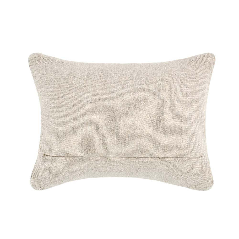 Alar Lumbar Throw Pillow 12x16 Inch Woven Basket Pattern Hide Leather BM331573