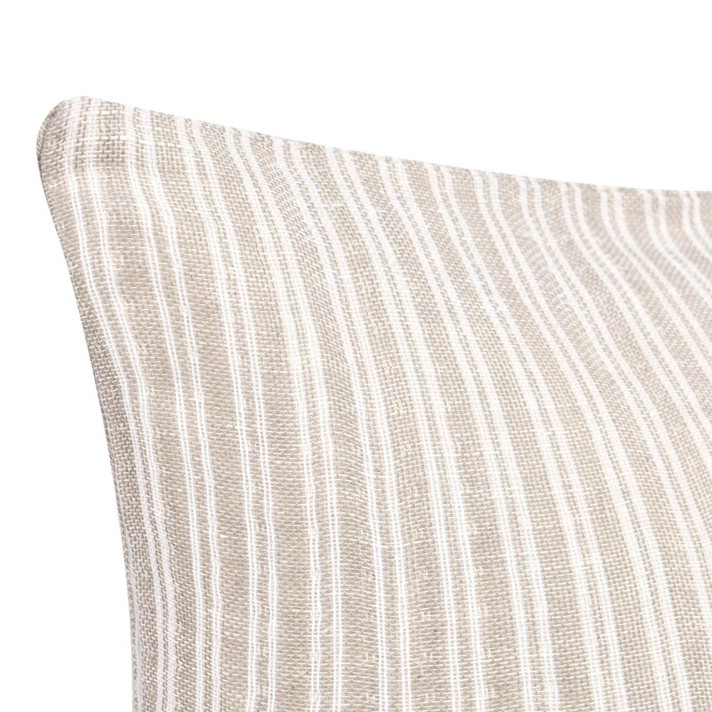 Irma Lumbar Throw Pillow 16x36in Stripe Pattern Beige Cotton Linen BM331578