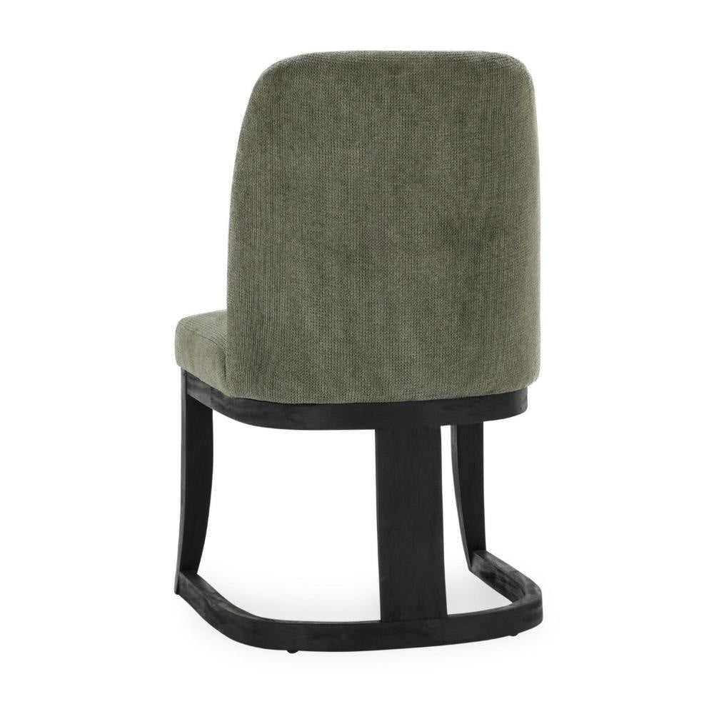 Joce Dining Chair Herb Green Polyester Cantilever Black Rubberwood BM331653