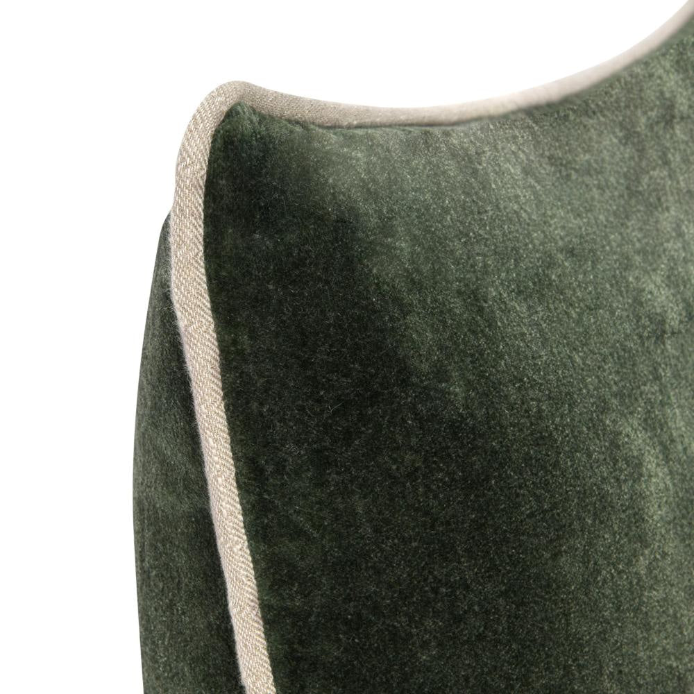 May Lumbar Accent Pillow 14 x 20 Stonewash Forest Green Cotton Velvet BM331671