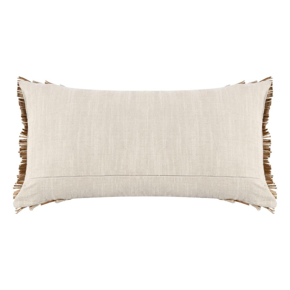 Lumbar Accent Throw Pillow 14 x 26 Chestnut Brown Woven Cotton BM331682