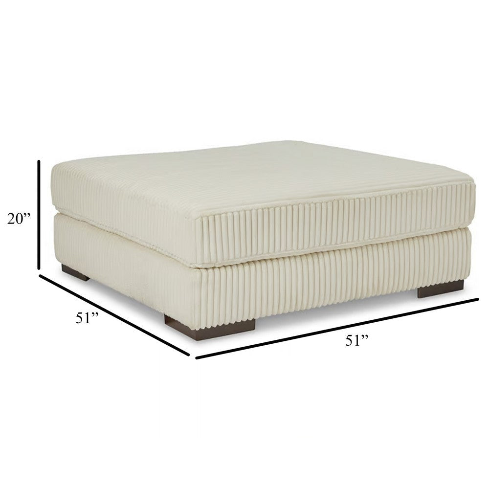 Ashley Lindy Accent Ottoman Square 51 Inch Modern Style Ivory Polyester BM331718