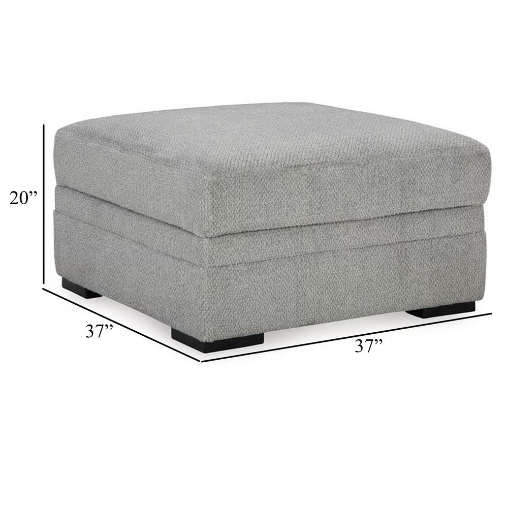 Ashley Viney Storage Ottoman with 4 Cupholders Cement Gray Polyester 37 Inch BM331753