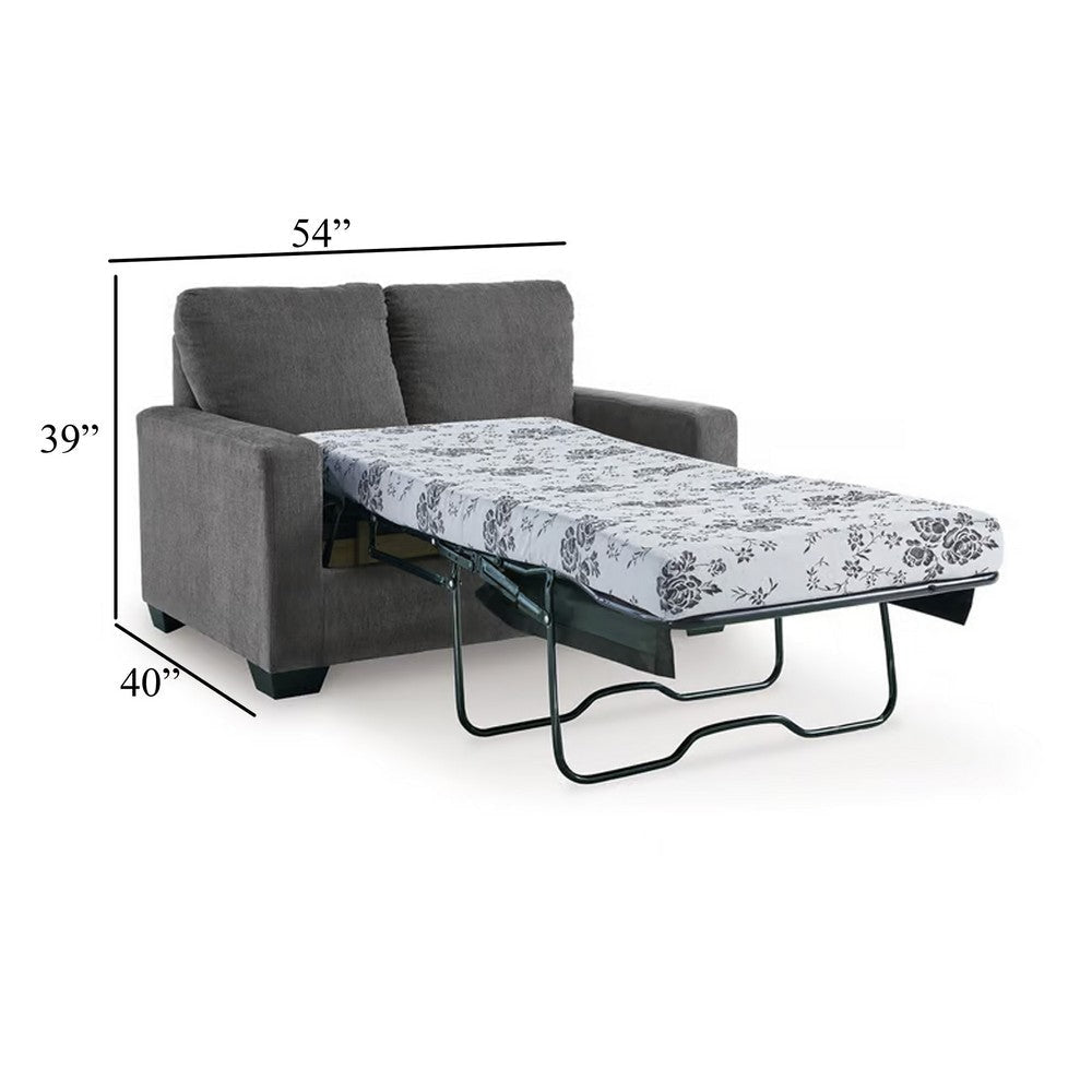 Ashley Anise Sofa Sleeper with Twin Size Pull Out Bed Pewter Gray Polyester