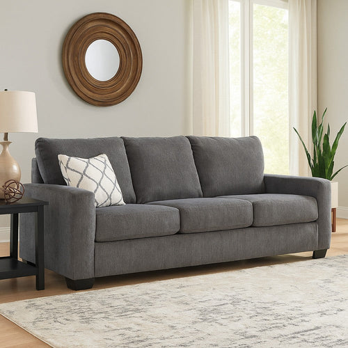 Ashley Anise Sofa Sleeper with Queen Size Pull Out Bed, Pewter Gray Polyester