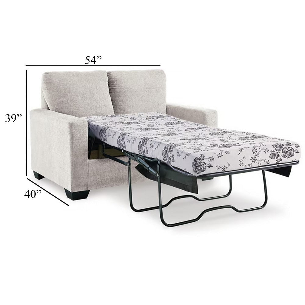 Ashley Anise Sofa Sleeper with Twin Size Pull Out Bed Snow White Polyester