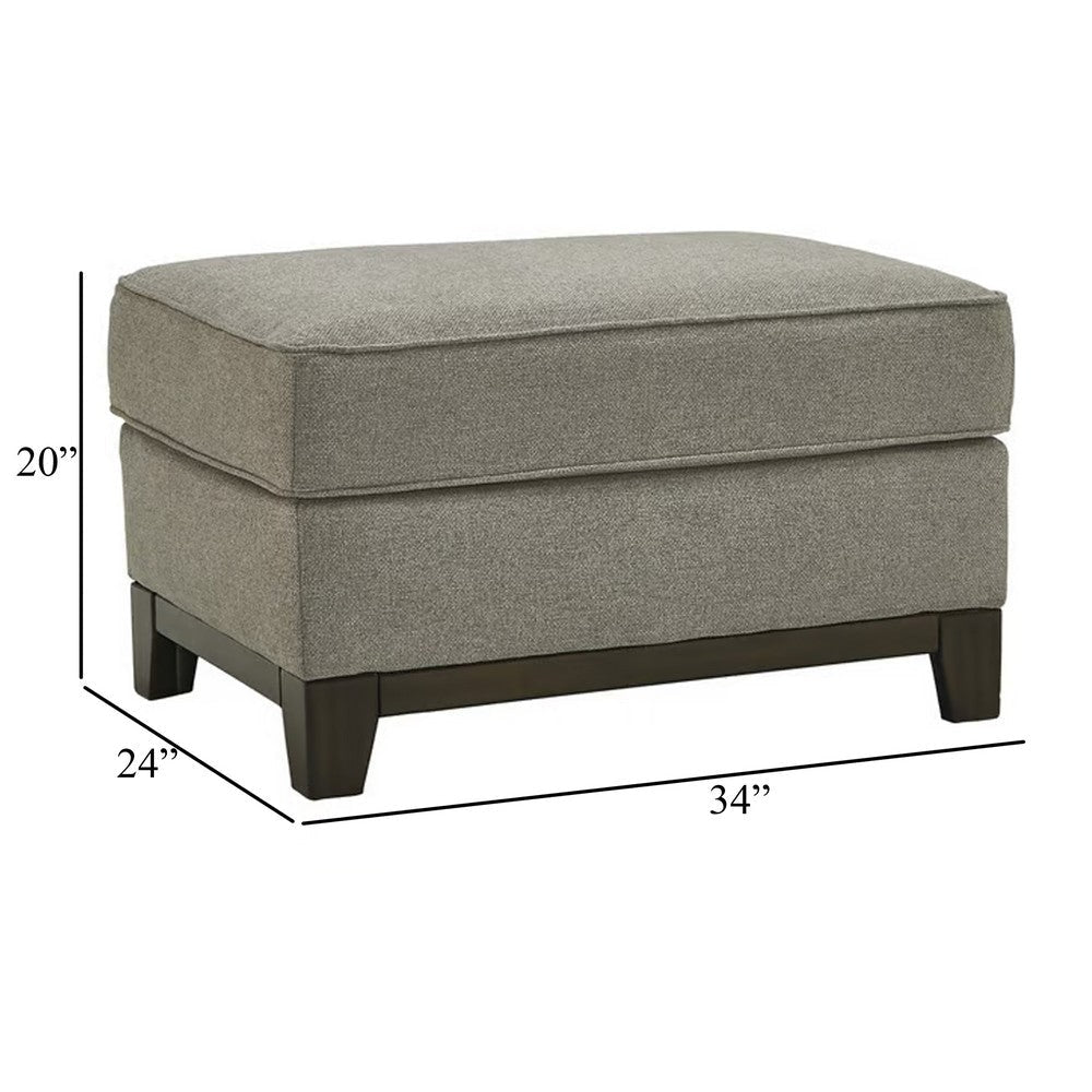 Ashley Kenny Accent Ottoman Granite Gray Woven Texture Polyester 34 Inch BM331804